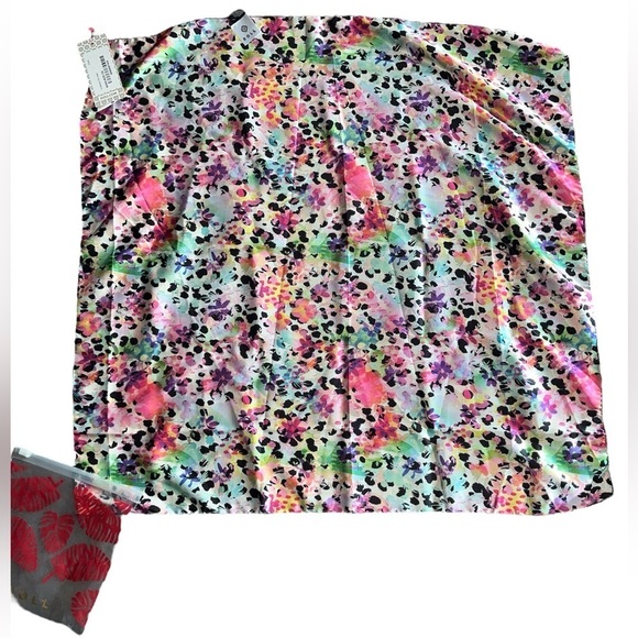 NWT DOLL Swimwear Wildflower Silk Head Scarf OS Bandana Vacation Animal Print - Picture 2 of 8